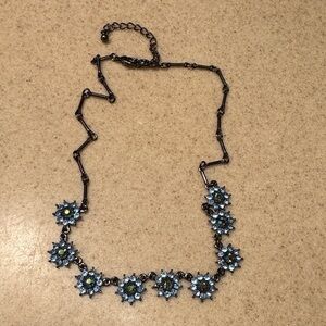 Elegant Blue Floral Necklace
